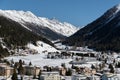 Fascinating winter landscape on a sunny day in Davos in Switzerland