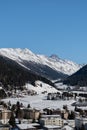 Fascinating winter landscape on a sunny day in Davos in Switzerland