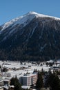 Fascinating winter landscape on a sunny day in Davos in Switzerland
