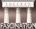 Fascination as a foundation of success - symbolized by pillars of success supported by Fascination to show that it is essential