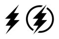 Fash lightning bolt icon. Electric power symbol. Power energy sign.