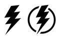 Fash lightning bolt icon. Electric power symbol. Power energy sign.