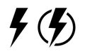 Fash lightning bolt icon. Electric power symbol. Power energy sign.