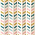 Fashion abstract chevron pattern. Seamless vector fabric design. Retro mid century colors Royalty Free Stock Photo