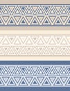 Fashion abstract pattern with triangles. Set of three different colorways abstract geometric borders.