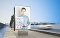 fashion advertising billboard on highway mockup