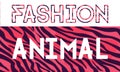 Fashion Animal vector lettering. Sales and marketing shop. Zebra, pink tiger texture lettering. Store announcement, t