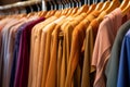 Fashion array, Garments hanging in a closet shop for display