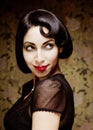 Fashion art girl portrait.Vamp style. Royalty Free Stock Photo