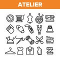 Fashion Atelier And Sewing Linear Vector Icons Set Royalty Free Stock Photo