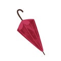 Fashion autumn accessories red umbrella vector graphic illustration. Hand drawn protection from rain trendy clothing