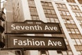 Fashion avenue street sign