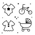 fashion and baby equipment icons. vector icon illustration