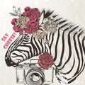 Fashion background with cute zebra trendy background