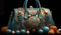 Fashion bag decoration leather elegance, luxury purse gift glamour Shiny gold handle generated by AI