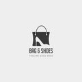 fashion bag shoping with high heel negative space simple logo template vector illustration icon element