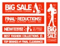 Fashion banners for sale and new clothing collecti Royalty Free Stock Photo