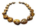 Fashion beads necklace jewelry with semigem crystals tiger eye Royalty Free Stock Photo