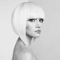 Fashion beautiful blonde with short haircut Royalty Free Stock Photo