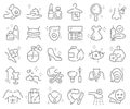 Fashion and beauty line icons collection. Thin outline icons pack. Vector illustration eps10 Royalty Free Stock Photo