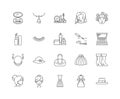 Fashion and beauty line icons, signs, vector set, outline illustration concept Royalty Free Stock Photo
