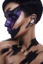 Fashion beauty Model with art camouflage Makeup