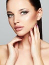 Fashion Beauty Portrait of Beautiful Girl Face. Professional Makeup. Vogue Style Woman Royalty Free Stock Photo