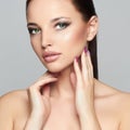 Fashion Beauty Portrait of Beautiful Girl. Professional Makeup.Woman Royalty Free Stock Photo