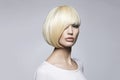 fashion beauty portrait of young woman with stylish bob haircut Royalty Free Stock Photo