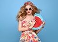 Fashion Beauty. Sensual Blond Model. Summer Outfit Royalty Free Stock Photo
