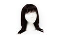 Fashion black color wig on white background Royalty Free Stock Photo