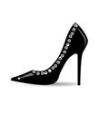 Fashion black shoe with strass