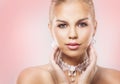 Fashion blond woman wearing dramatic makeup Royalty Free Stock Photo