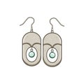 fashion boho earrings cartoon vector illustration