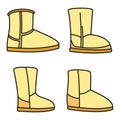 Fashion boots icons set vector color