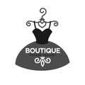 Fashion boutique creative emblem in form of dress Royalty Free Stock Photo