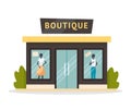 Fashion boutique facade flat illustration