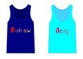 Fashion for boys shirts with the names of two of Andrew and Andy