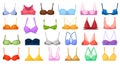 Fashion bra icon set isolated on white background Royalty Free Stock Photo