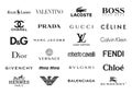 Fashion brands logos Royalty Free Stock Photo