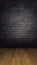 Fashion brick wall studio backdrop with wooden planks floor