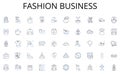 Fashion business line icons collection. Expedition, Trek, Hike, Adventure, Quest, Odyssey, Excursion vector and linear
