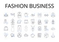 Fashion business line icons collection. Beauty industry, Food market, Entertainment world, Technology sector, Automotive