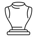 Fashion bust icon outline vector. Necklace display