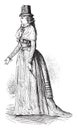 Fashion 1793-1794. Cabinet of Harlem modes., vintage engraving