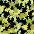 Fashion camo. Colorful camouflage vector pattern. Seamless fabric design