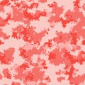 Fashion Camo Surface Design. Living Coral Marble Trendy Camouflage Salmon Red Pink Fabric Pattern