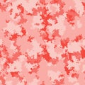 Fashion camo surface design. Living coral marble trendy camouflage salmon red pink fabric pattern Royalty Free Stock Photo