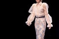 Fashion catwalk runway show single female model Royalty Free Stock Photo