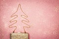 Fashion Christmas tree on glitter pink background Royalty Free Stock Photo